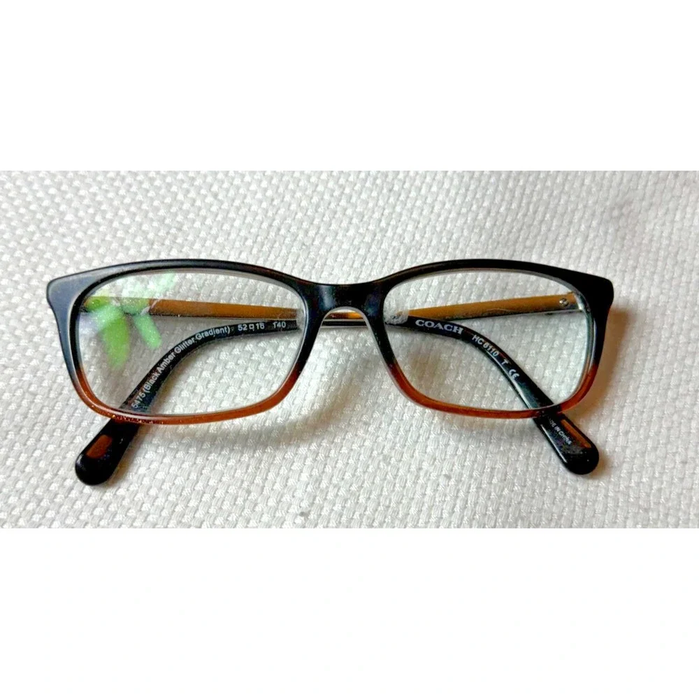 Coach HC8110 5475 Black Amber Glitter Gradient Frame Women's Glasses